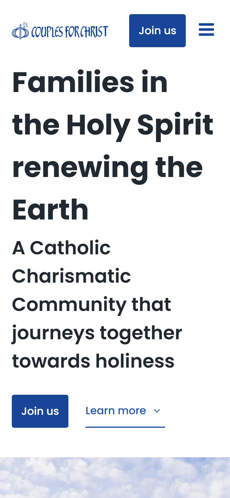 Couples for Christ Canada website on a phone